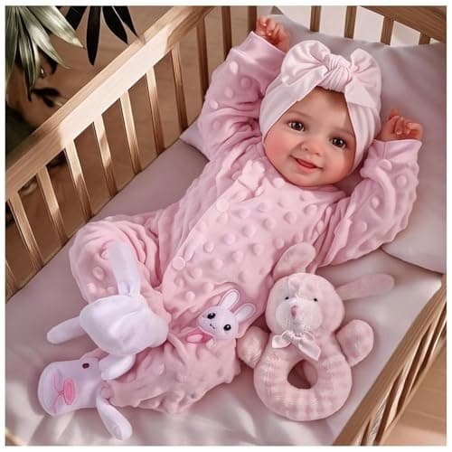BABESIDE Reborn Baby Dolls Sunny - 17 pouces mignon vinyle souple réaliste bébé poupée fille poseable souriant vraie vie bébé poupées avec accessoires complets...