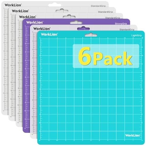 WORKLION Cutting-Mat 12x12 for Silhouette Cameo 4/3/2/1 (Variety 6-Pack)