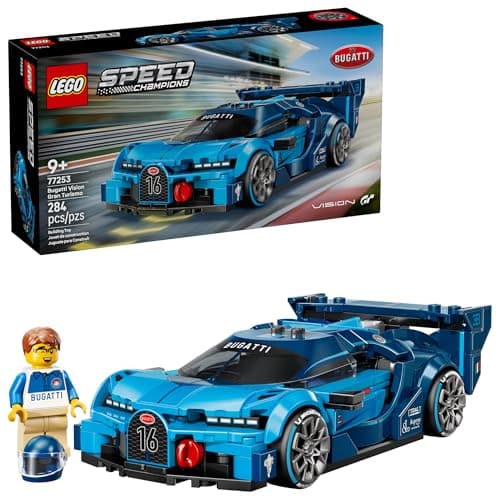 LEGO Speed Champions Bugatti Vision Gran Turismo Hyper Sports Car Building Toy for Kids & Gamers - Building Set W/Bugatti Driver Minifigure for...