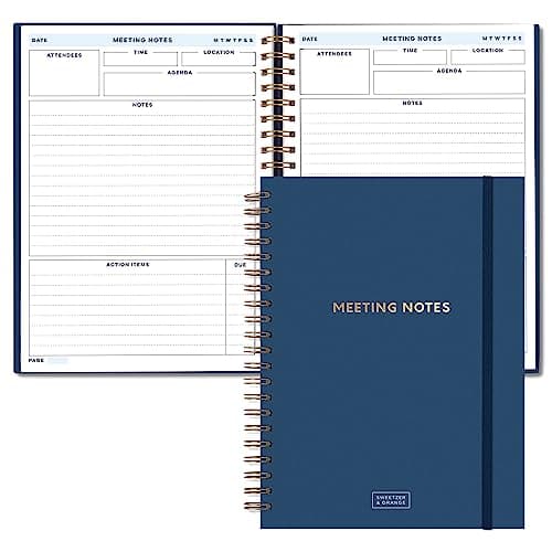 S&O Large Meeting Notebook for Work - Professional Organizer Planner - Corporate and Conference Notes Journal - Project Discussion Notepad - 208...