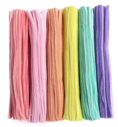 Cure-pipes colorés macarons, 300 pièces, nettoyeurs chenille pour la fête des mères, décorations artisanales DIY (6 mm x 12 pouces)
