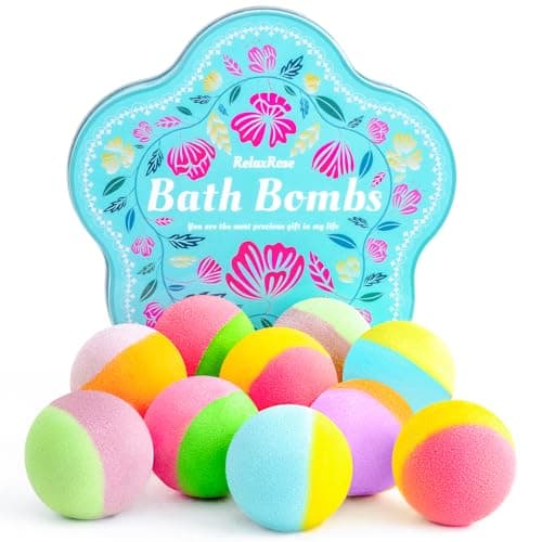 Coffret cadeau de bombes de bain – 10 bombes de bain faites à la main avec des ingrédients naturels, 5 parfums aromatiques, bombes de spa relaxantes pour femmes...
