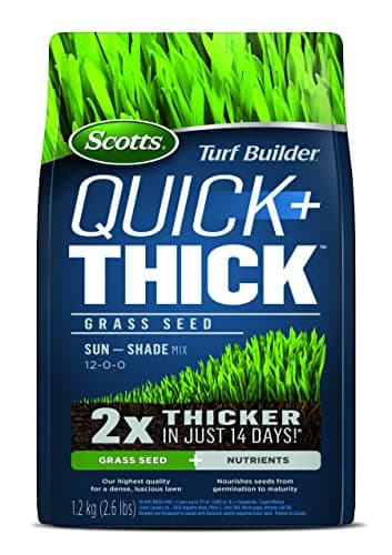 Scotts Turf Builder Quick & Thick Grass Seed, 1.2kg (173 sq Meters / 1,863 sq feet Coverage) | Grow a Thick, Green Lawn Fast. for Areas That...