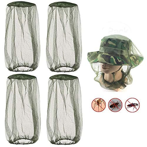 Fvviia Mosquito Head Green Net Face Mesh Cover, Net Mesh Face Protector Insect Bee Mosquito Resistance Sun Fish Hat, avec des trous extra fins, protecteur...
