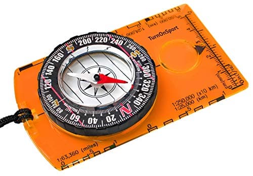 Boussole d'orientation TurnOnSport pour la randonnée, la randonnée et le camping – Boussole de reconnaissance avancée pour enfants et professionnels