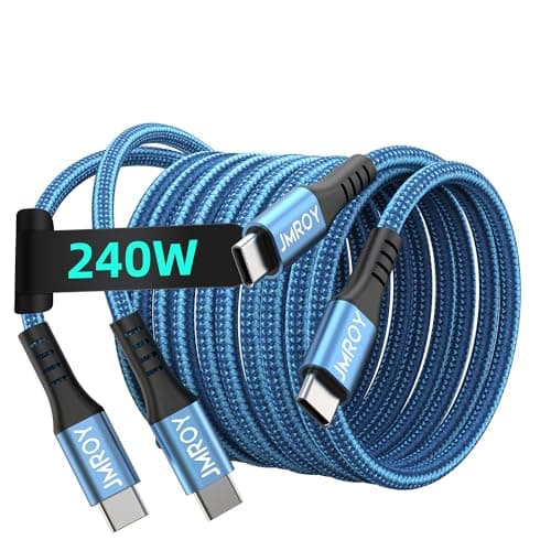 USB C to USB C Charger Cable 240W [2Pack 6FT] Type C Cable Fast Charge for MacBook, iPhone 15/Pro/Plus/Max, MacBook Pro/Air, Samsung Galaxy S23,...