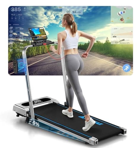 Treadmill with Incline, FOUSAE 5 in 1 Foldable 7.5 MPH Treadmill for Home with App Compatible, 12 Programes, 2.5 HP Under Desk Walking Pad...