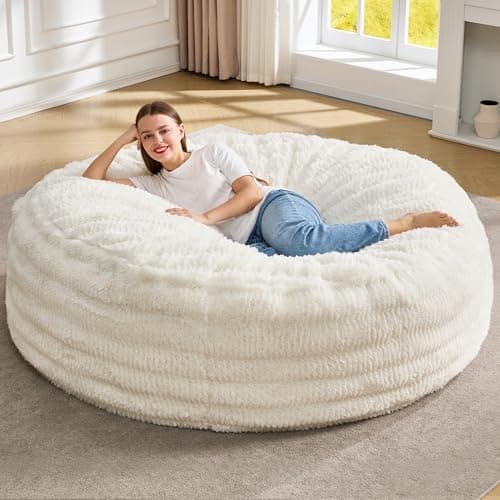 Hobestluk Poufs Poufs avec Remplissage Poufs Adultes avec Housse Lavable en Machine, Poufs Géants pour Salon Chambre...