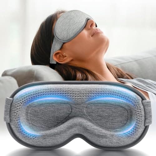 Masque de sommeil lesté pour femmes et hommes : masque pour les yeux occultant 3D pour dormir, couvre-yeux bloquant la lumière douce avec une pression douce, Loup Pour Dormir, sans yeux...