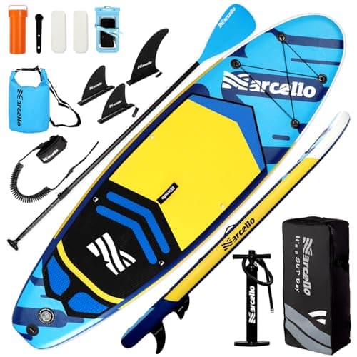 Paddle Board, Inflatable Stand Up Paddle Board, 10‘6×33"×6" Ultra-Light SUP Board with Hand Pump, Leash, Repair Kit, Waterproof Phone Case and...