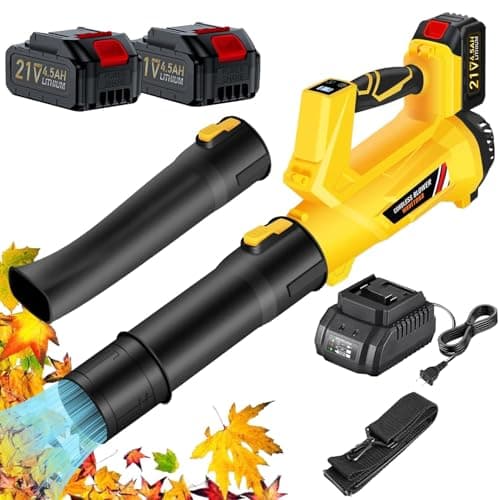 Cordless Leaf Blower with Battery and Charger, 540 CFM/170 MPH Electric Blower Cordless, 2 X 4.5Ah Lightweight Battery Operated Leaf Blower for...
