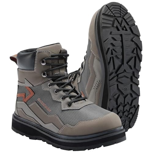BASSDASH IMMERSE Men’s Wading Boots Breathable Mesh Lightweight Anti-Slip Rubber Sole for Fly Fishing