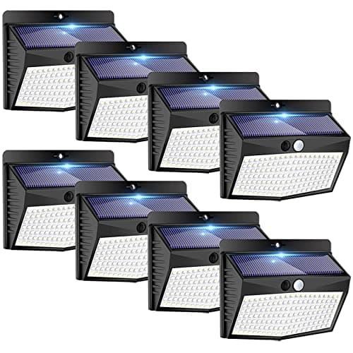 Solar Lights Outdoor, [ 8 Pack/138LED ] Solar Motion Sensor Light Outdoor with 3 Lighting Modes Wireless Waterproof Solar Wall Lights Solar...