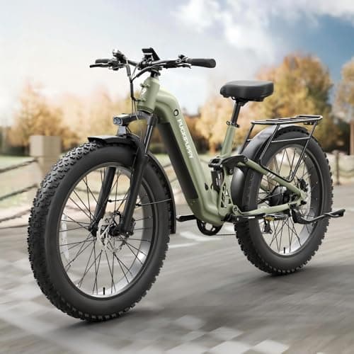 Vélo électrique pour adultes 960W, batterie 48V 20AH vélos électriques pour adultes, vélo électrique pas à pas à suspension complète à gros pneus de 26 pouces, vélo électrique de montagne 28MPH, 7...