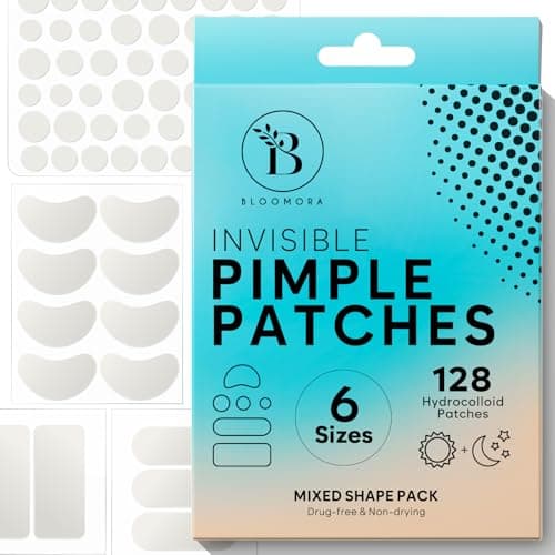 Grands patchs de boutons pour le visage, patch hydrocolloïde, autocollants de formes variées pour support de boutons, rond, lune, rectangle, ovale (6 tailles, 128...