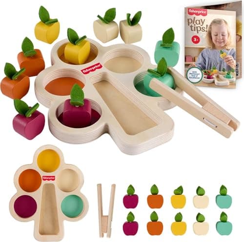 Fisher-Price Wood Montessori Toy Sorting Tree, American Montessori Society Seal of Excellence, Wooden Learning Activity Puzzle & Expert Play Tips...