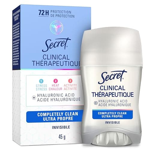 Antisudorifique et déodorant solide invisible Secret Clinical Strength, complètement propre, 45 g