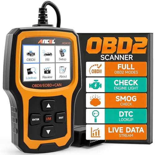 Scanner OBD2 amélioré ANCEL AD410, lecteur de code de véhicule pour voyant de contrôle du moteur, diagnostic de défaut de scanner automobile OBD II, outil d'analyse OBDII pour tous...