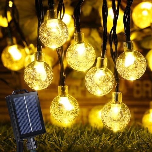 Joomer Guirlande solaire d'extérieur - 39 pieds 60 LED - Globe solaire - 8 modes d'éclairage - Lampe de patio étanche à énergie solaire pour jardin et cour...