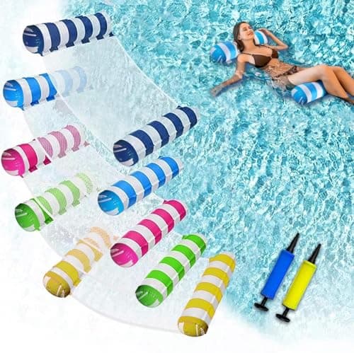 5 Pack XL Pool Floats Adult Size, 4-in-1 (Hammock, Saddle, Lounge Chair, Drifter) Multi-Purpose Water Pool Float, Non-Stick PVC Material (5 Pack)