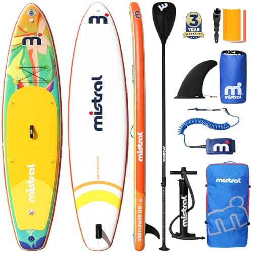 Planche de stand up paddle gonflable Mistral, planches de paddle 11'6 x 31''x6'' avec accessoires SUP, planche de paddle SUP pour famille, tourisme, kayak, yoga,...
