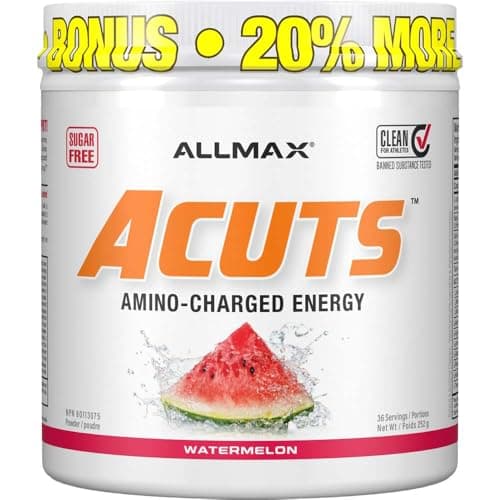 ALLMAX Nutrition - AMINOCUTS (A:CUTS) - BCAA pour la gestion du poids (L-Carnitine + Taurine + Café vert) - Pastèque - 252 grammes - 36 portions