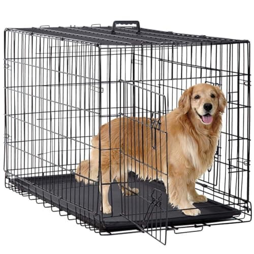 BestPet 24,30,36,42,48 Inch Dog Crates for Large Dogs Folding Mental Wire Crates Dog Kennels Outdoor and Indoor Pet Dog Cage Crate with...