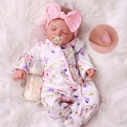 BABESIDE Poupées bébé fille réalistes Reborn - Poupées nouveau-nées réalistes de 20 pouces avec corps articulé, poupées de bébé réelles avec accessoires pour 3 ans et plus...