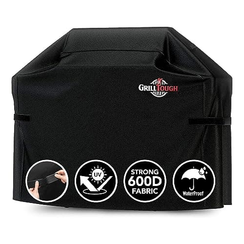 GrillTough Heavy Duty BBQ Grill Cover for Outdoor Grill, 58 Inch – Waterproof, Weather Resistant, UV & Fade Resistant with Fastening Straps – Gas...