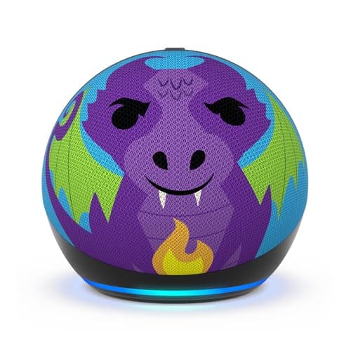 Amazon Echo Dot Kids (modèle le plus récent), conçu pour les enfants, avec contrôle parental, Dragon, avec Alexa+ Early Access