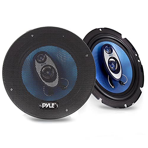 Système de haut-parleurs à trois voies Pyle de 6,5" - Puissance admissible de 180 W RMS/360 W avec impédance de 4 Ohm et tweeter piézo-électrique de 3/4'' pour composant stéréo de voiture, rond...