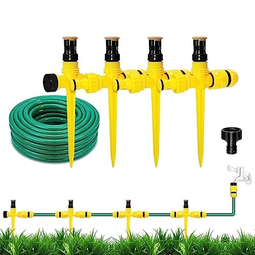 UCINNOVATE Garden Sprinkler, Garden Above Ground Sprinkler System Kit for Lawn, Adjustable 360°Rotation Lawn Sprinkler, Large Area Coverage,Garden...