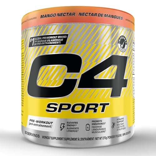 Cellucor C4 Sport Pre Workout Powder - Preworkout Energy with Creatine, Beta-Alanine, and 135mg Caffeine - NSF Certified for Sport - Mango Nectar,...