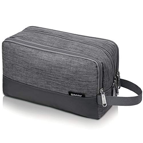Toiletry Bag Small Nylon Dopp Kit Lightweight Shaving Bag for Men and Women (Cationic Grey)