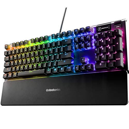 Clavier de jeu mécanique hybride SteelSeries Apex 5 – Éclairage RVB par touche – Cadre en alliage d'aluminium de qualité aéronautique – Écran intelligent OLED (hybride...