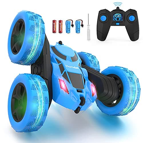 Hamdol Remote Control Car for Kids, Hamdol 360° Rotating RC Stunt Car Double-Sided 4WD Electric Vehicle with LED Lights, 2.4GHz Rechargeable Toy...