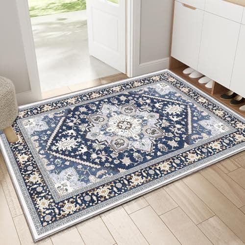 OPPODREAM Tapis d'entrée doux 2 x 3, tapis de couloir, tapis de couloir lavable 2 x 3 avec envers antidérapant, tapis de chevet à poils ras 2 x 3, long, faux...
