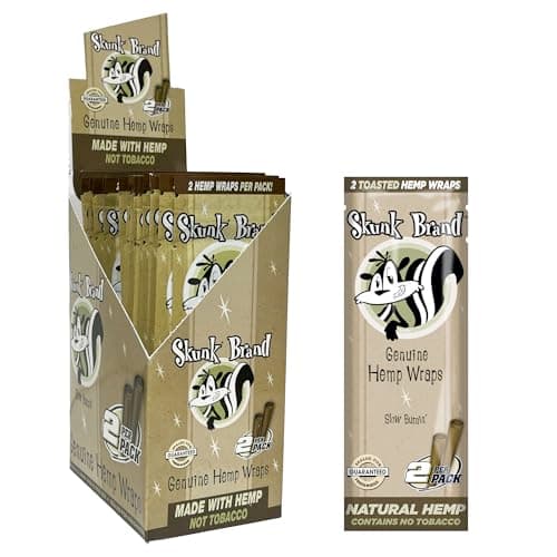 Skunk Brand Genuine Hemp Wraps - 50 pc Display (2pc Pack x 25packs)