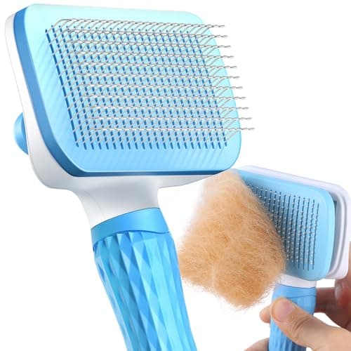 Brosse pour chien ACE2ACE, brosse pour chat pour perdre les poils longs et courts, brosse autonettoyante pour chien, enlève les poils lâches pour chiot, cockapoo, labrador,...