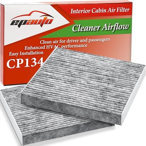 EPAuto CP134 (CF10134) Filtre à air d'habitacle haut de gamme avec charbon actif - Lot de 2