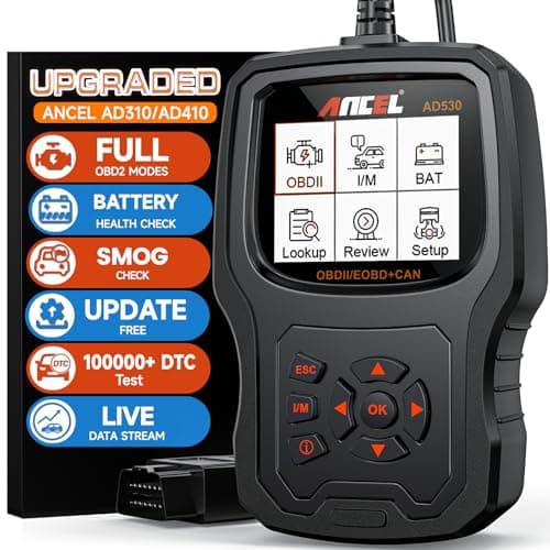 ANCEL AD530 Professional OBD2 Scanner Code Reader for Vehicle with Battery Test Engine Check Scan Live Data Car Diagnostic Tool All-in-One OBD 2...