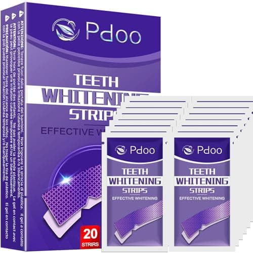 Bande de blanchiment des dents violette 20 bandes antidérapantes - Blanchiment pour les dents sensibles, bandes de blanchiment des dents professionnelles, élimination rapide du tabac, du café,...