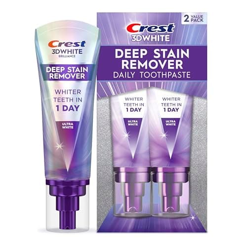Crest Toothpaste 3DWhite Deep Stain Remover Ultra White - Daily Use - 67mL - Pack of 2