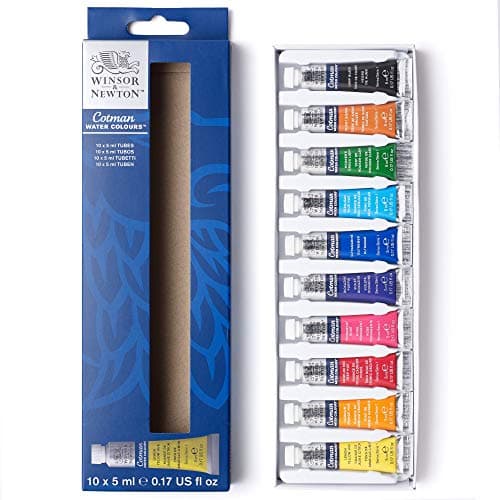 Winsor & Newton Cotman Watercolor Paint Set, 10x5ml