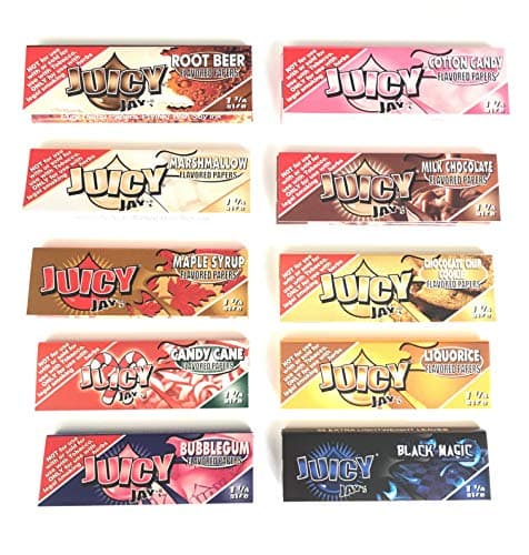 Juicy Jay's Flavored 1 1/4 Rolling Papers 10 Pack Bundle (Candy)