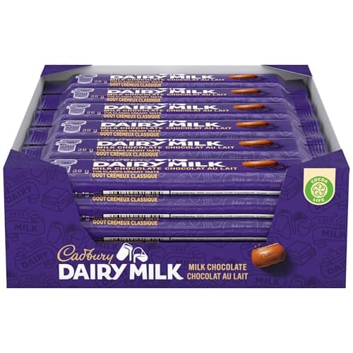 CADBURY DAIRY MILK, Dairy Milk Chocolate Bars, Milk Chocolate, CADBURY Chocolate Bars, Pack of 24, 38 g Chocolate Bars, 912g, Made in Canada