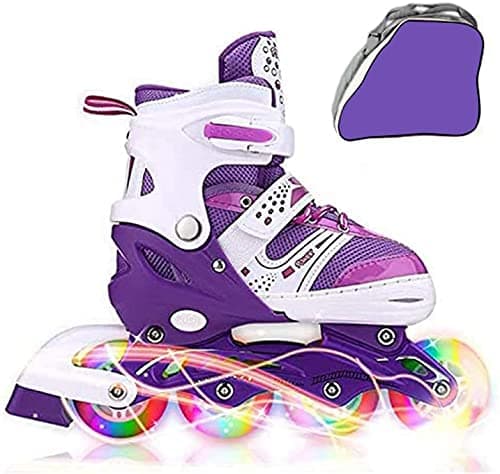 JIFAR Kids Adjustable Flashing Inline Skates for Boys, Girls and Adults with Full Light Up Wheels, Outdoor Roller Skates for Beginner Ages 4-12,...