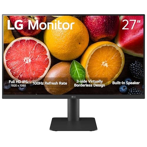 LG FHD Monitor (27MS550) - 27" Full HD (1920x1080) IPS Display, 100Hz Refresh Rate, Flicker Safe, 5ms (GtG) Response time, 3-Side Virtually...