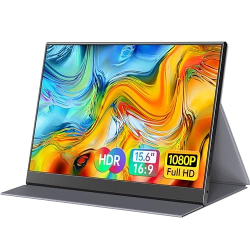 Moniteur portable FHD professionnel ForHelp 15,6" (1920 x 1080), moniteur de jeu IPS ultra-mince Zero Frame avec HDMI USB Type-C, deux haut-parleurs. Externe...