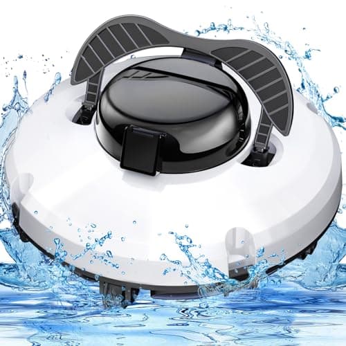 Robot nettoyeur de piscine automatique pour piscines hors sol, aspirateur de piscine sans fil avec moteurs à double entraînement Robot nettoyeur de piscine pour piscines plates creusées,...